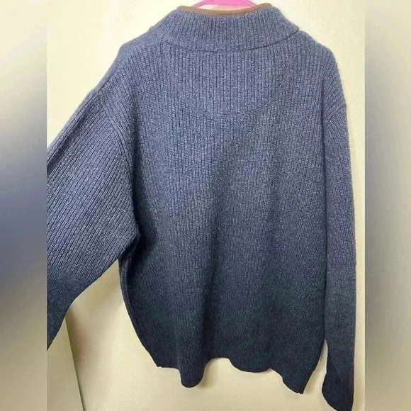 L.L. Bean 100% Merino Lambs Wool Quarter Zip Sweater Size XL - Picture 4 of 4